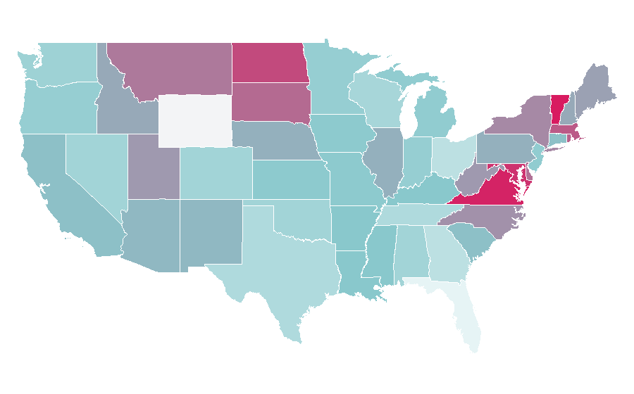 Affinity by region — Social policy, United States