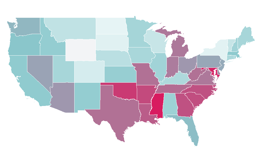 Affinity by region — Social Security Administration, United States