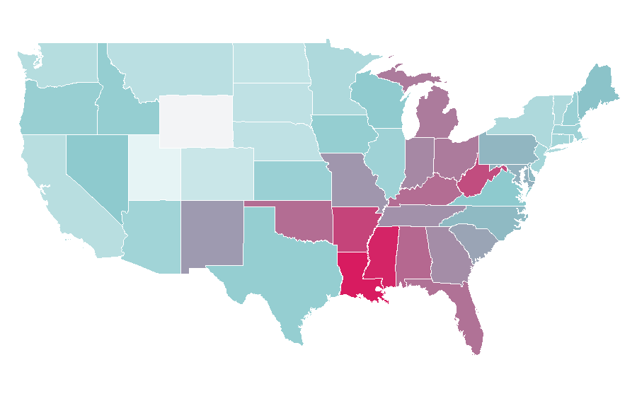 Affinity by region — Social Security (United States), United States