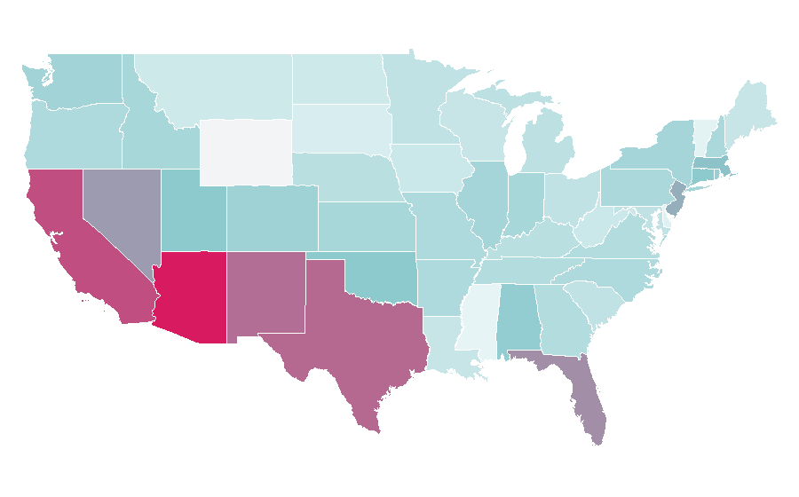 Affinity by region — Sofía Vergara, United States