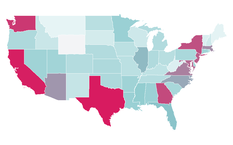 Affinity by region — Software engineer, United States