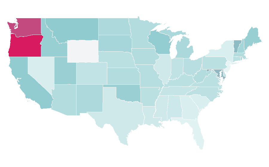 Affinity by region — Solanum, United States