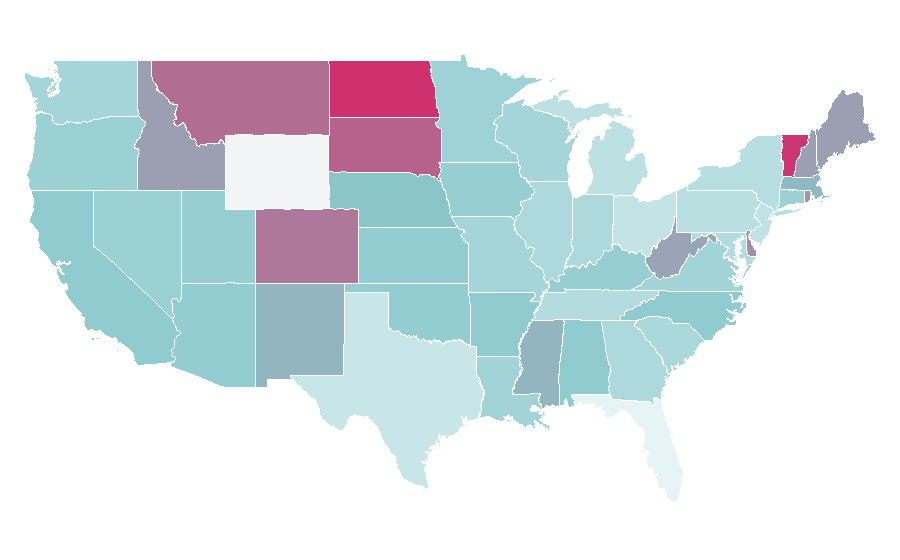 Affinity by region — Solar thermal energy, United States