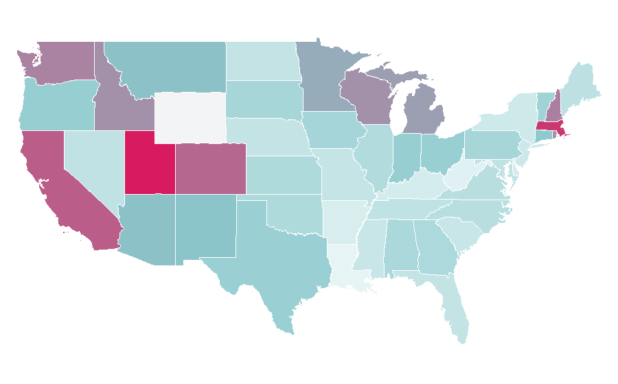 Affinity by region — SolidWorks, United States