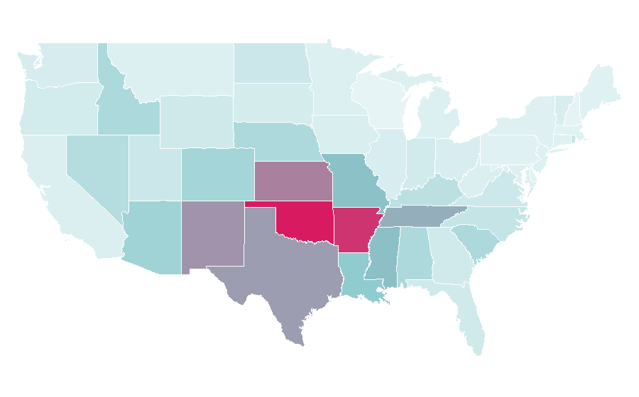 Affinité par région — Sonic Drive-In, États-Unis