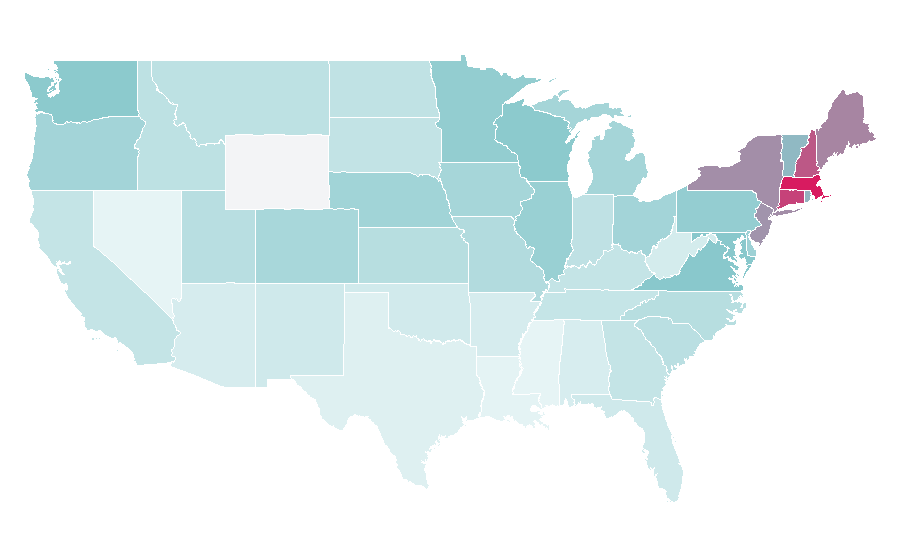 Affinity by region — Sophie Kinsella, United States