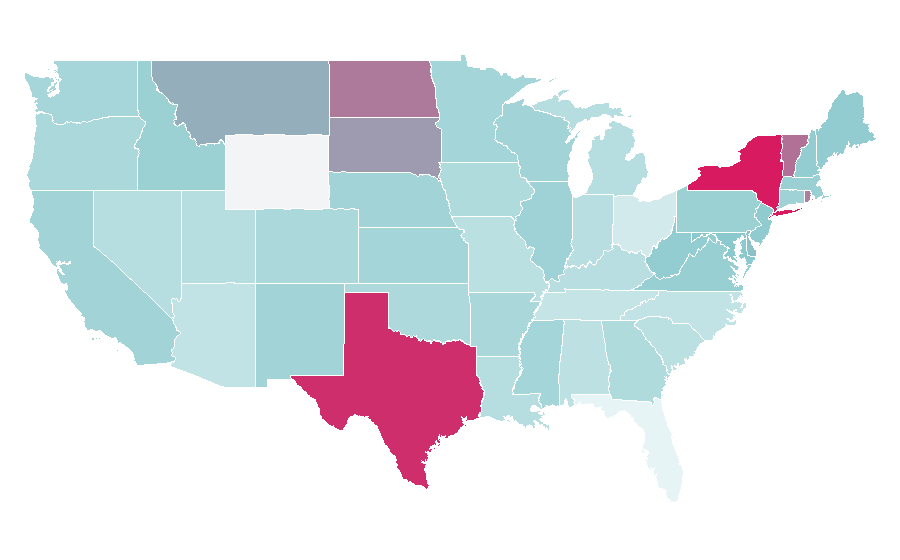 Affinity by region — South Asian cuisine, United States