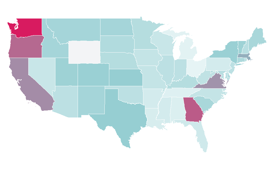 Affinity by region — South Australia, United States