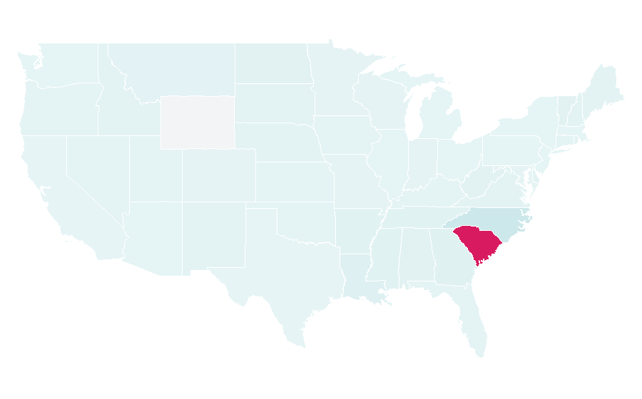 Affinity by region — South Carolina Gamecocks baseball, United States