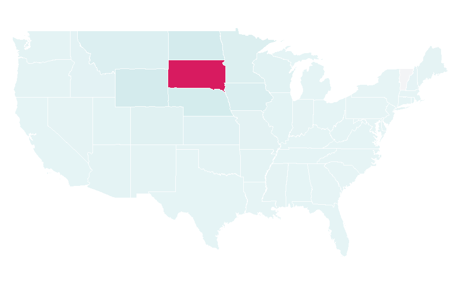 Affinité par région — South Dakota, États-Unis