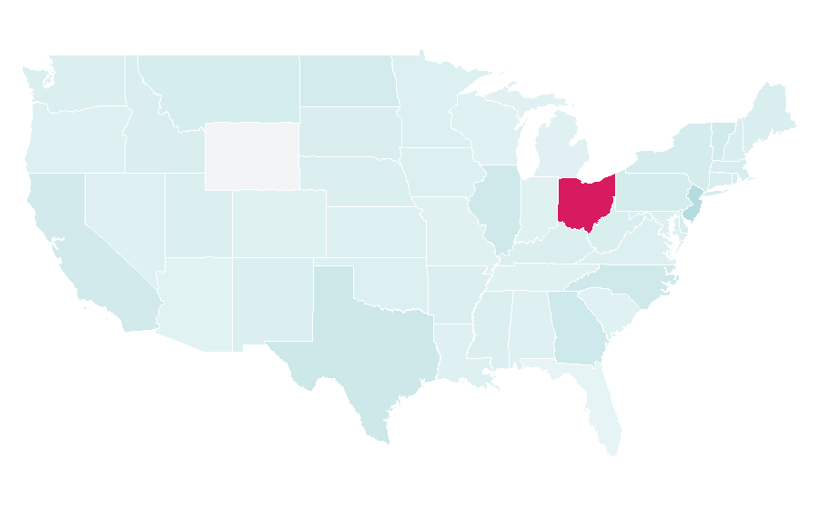 Affinity by region — South Indian cuisine, United States