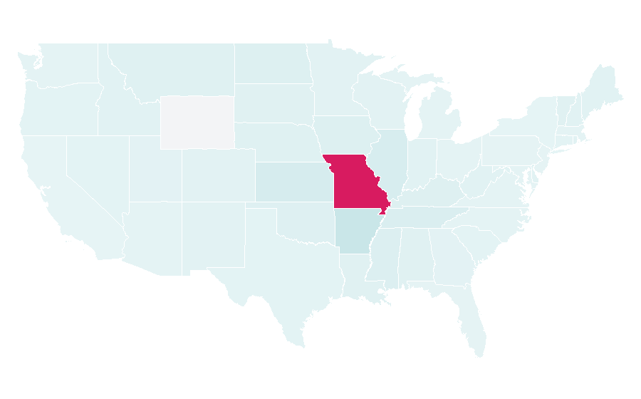 Affinity by region — Southeast Missouri State University, United States