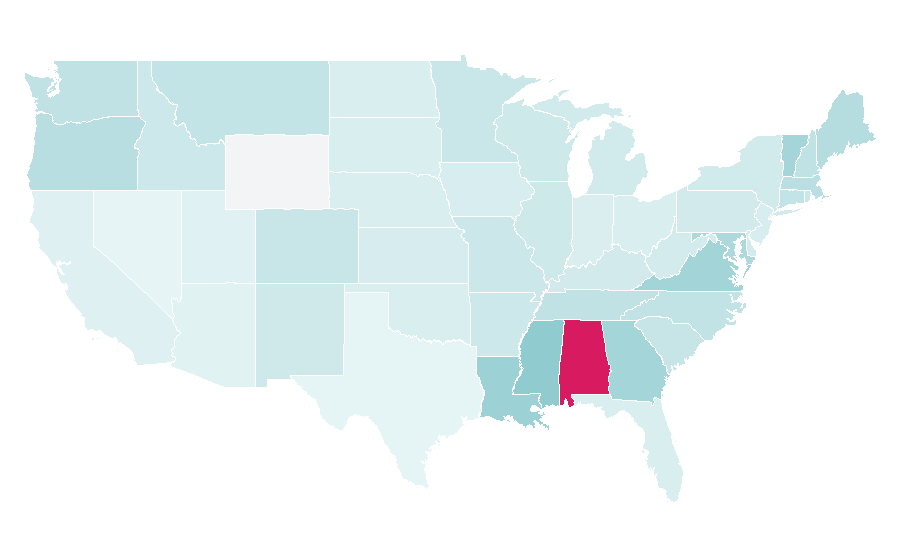 Affinity by region — Southern Poverty Law Center, United States