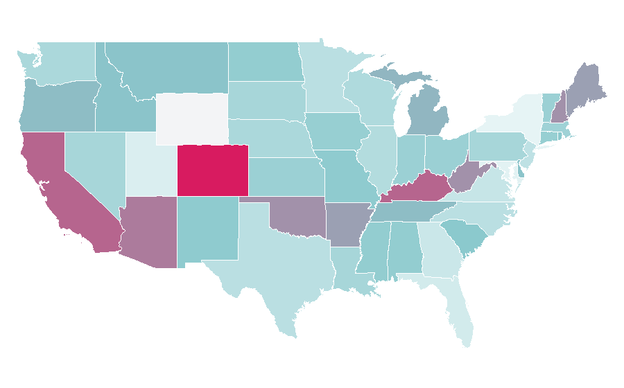 Affinity by region — Southland (TV series), United States
