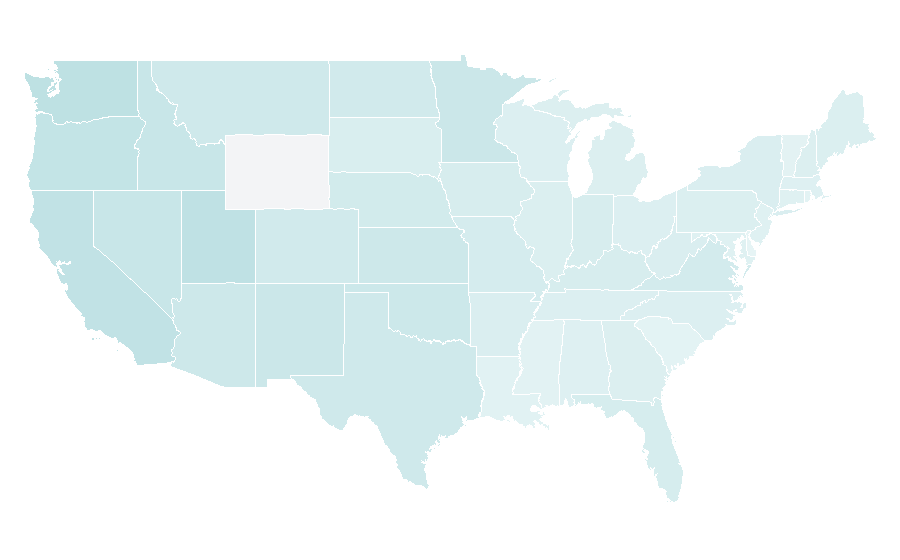 Affinity by region — Space Marines (Warhammer 40,000), United States