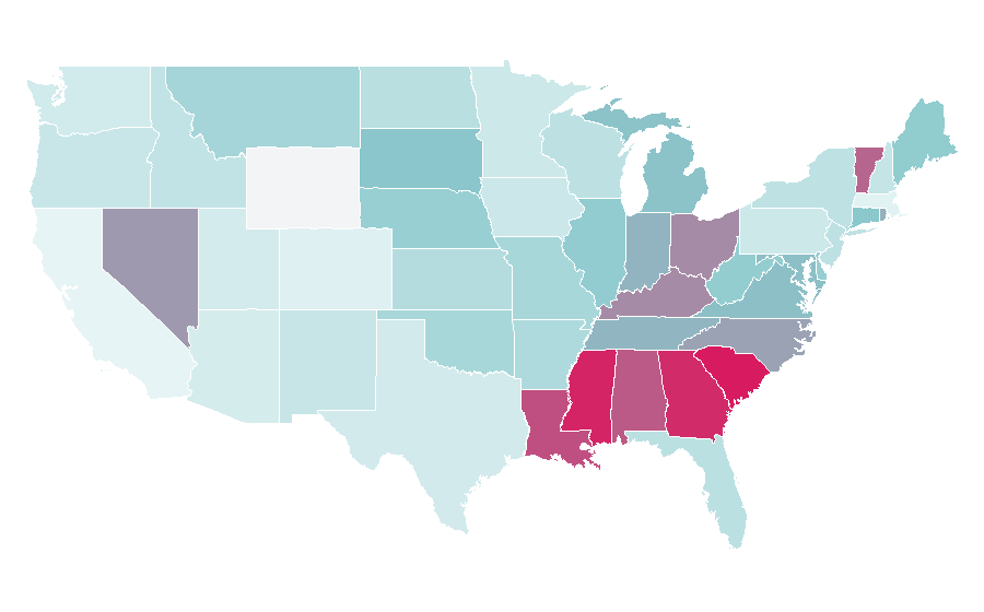 Affinity by region — Spades Plus, United States