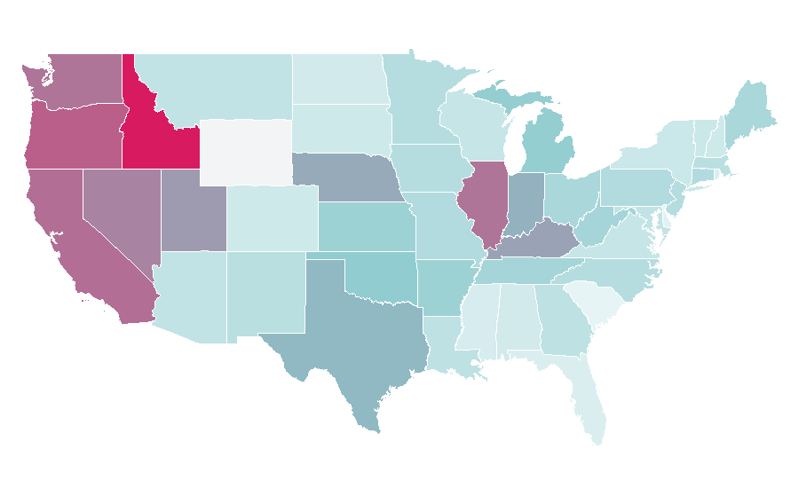 Affinity by region — Spearmint, United States