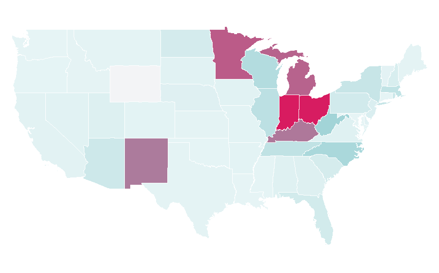 Affinity by region — Speedway, United States