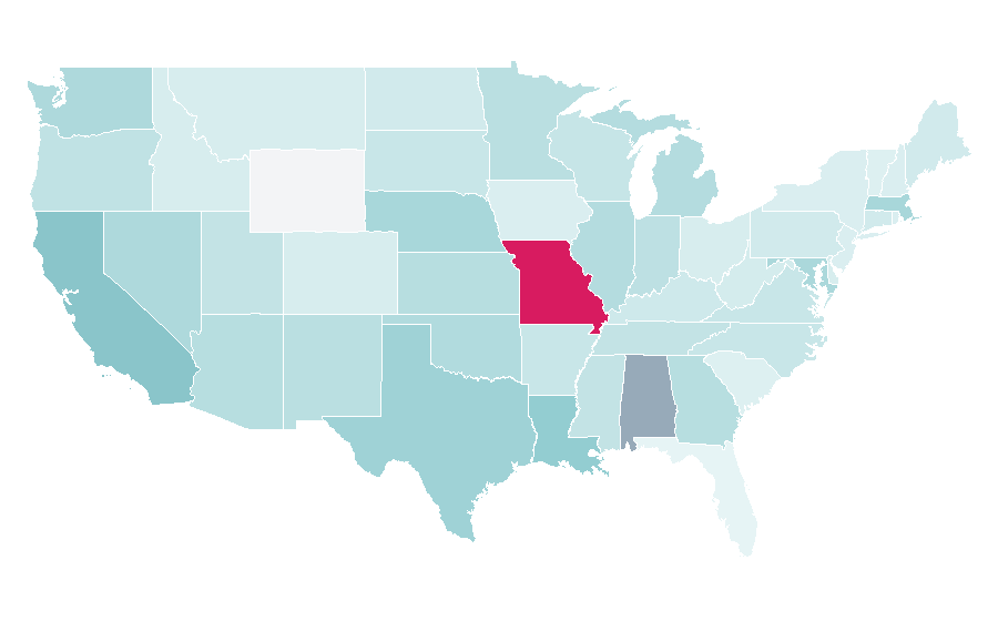 Affinity by region — Spite, United States