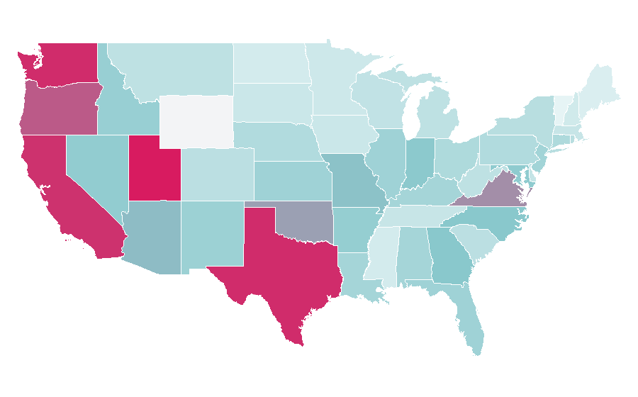 Affinity by region — Splatoon, United States