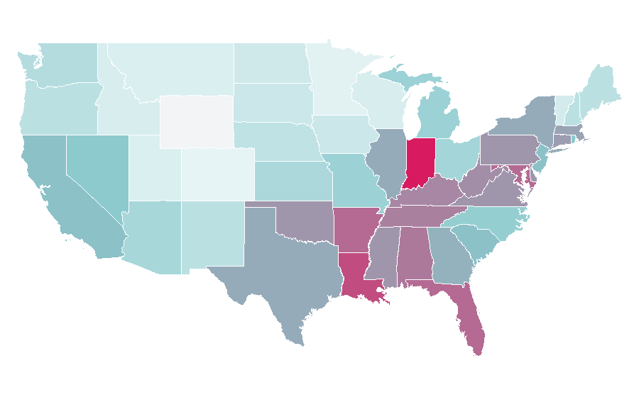 Affinity by region — Splenda, United States