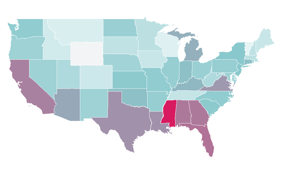 Affinität nach Region — Sponge, USA