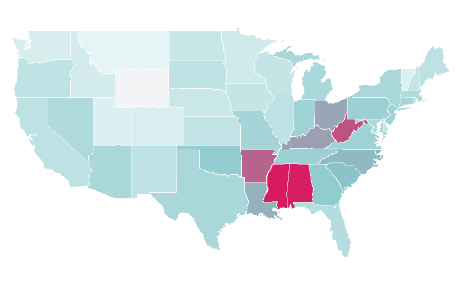 Affinity by region — SpongeBob SquarePants, United States