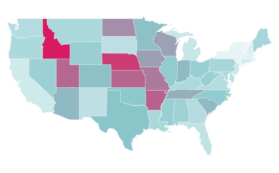 Affinity by region — Sport Clips, United States