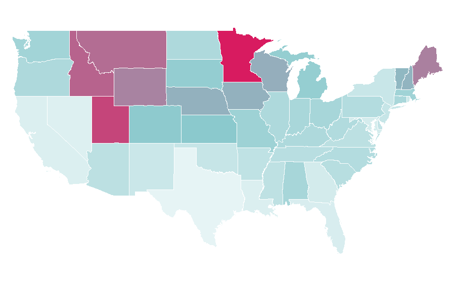 Affinity by region — Sports Illustrated Swimsuit Issue, United States