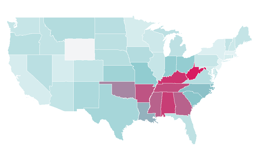 Affinity by region — Squidbillies, United States