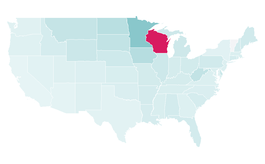 Affinity by region — St. Croix Rods, United States