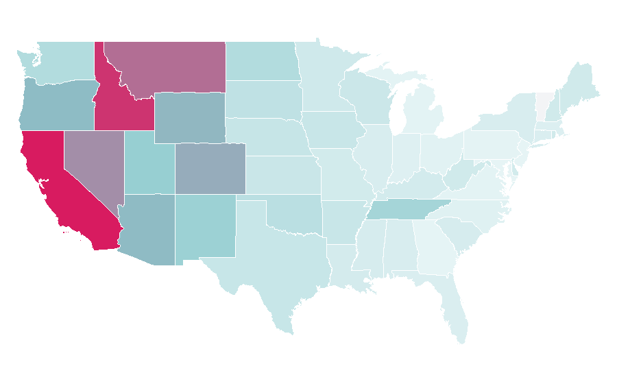 Affinity by region — Stagecoach Festival, United States