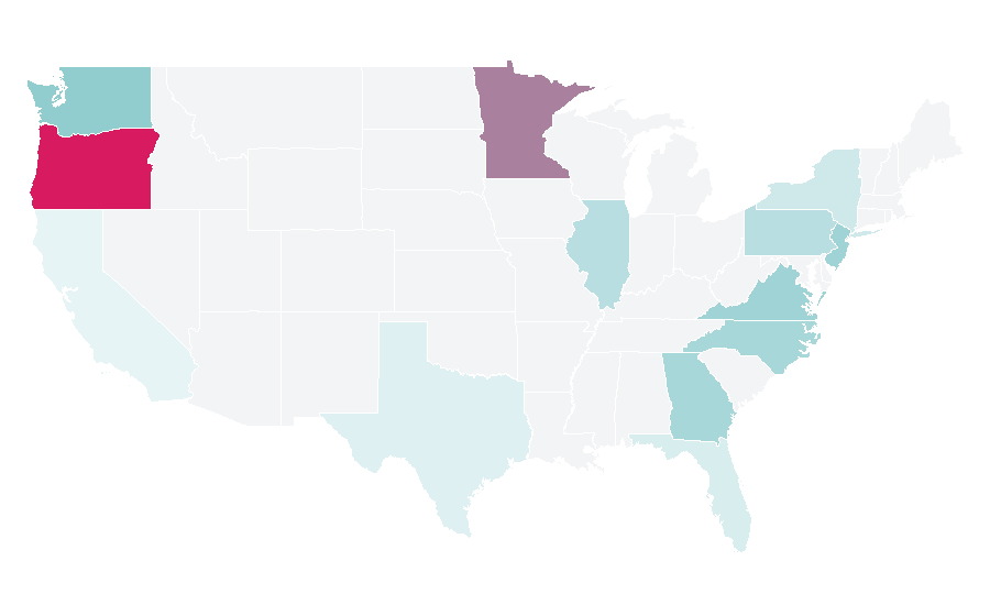 Affinity by region — Stagecoach Theatre Arts, United States