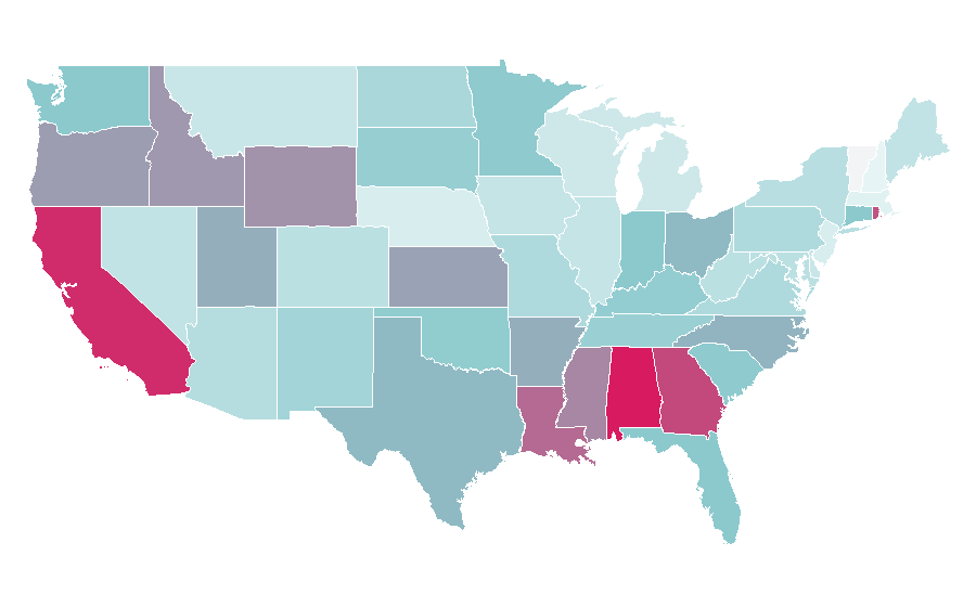 Affinity by region — standards, United States