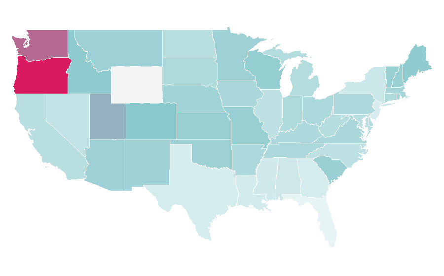 Affinity by region — Star Trek II: The Wrath of Khan, United States