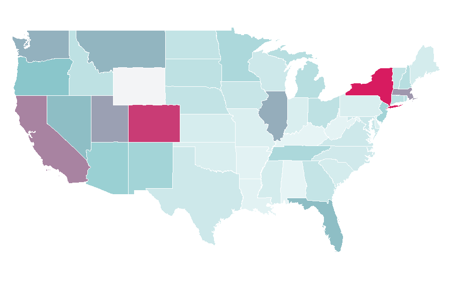 Affinity by region — Steam room, United States