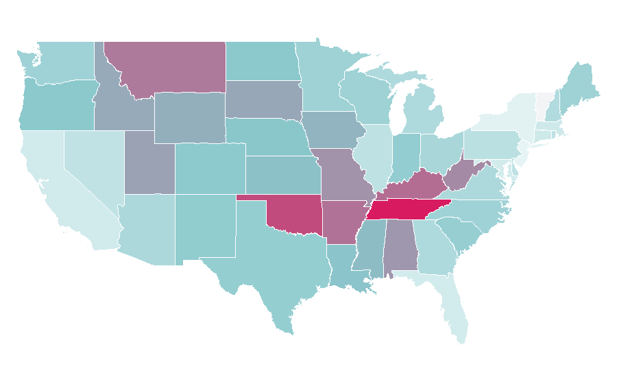 Affinity by region — Steel guitar, United States