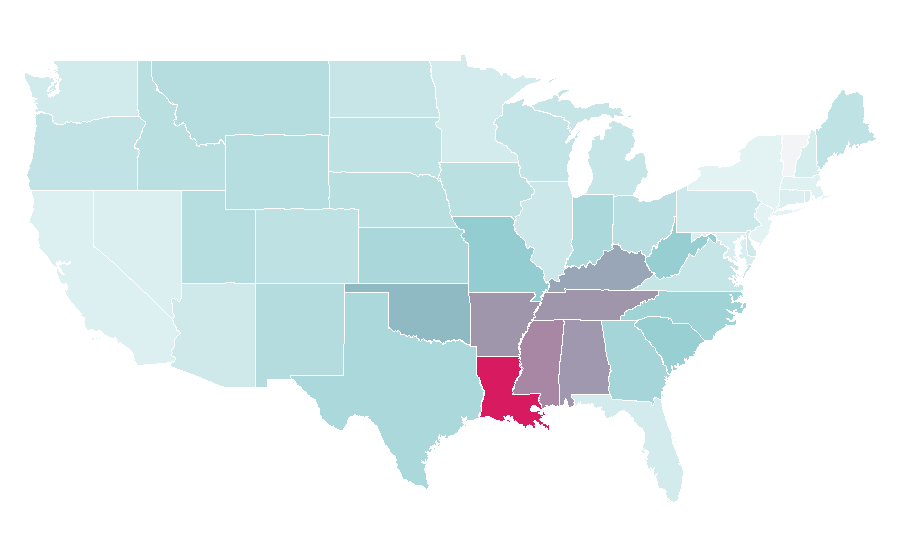 Affinity by region — Steel Magnolias, United States
