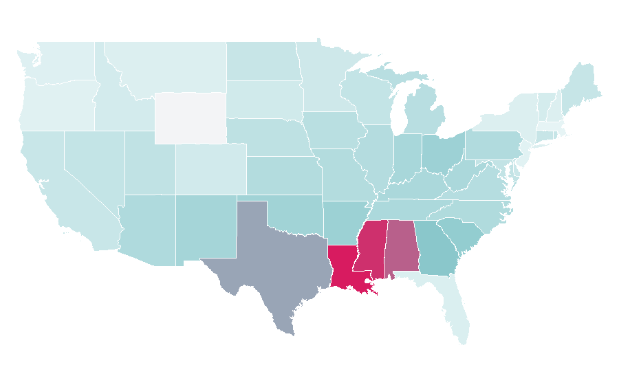 Affinity by region — Steel-toe boot, United States