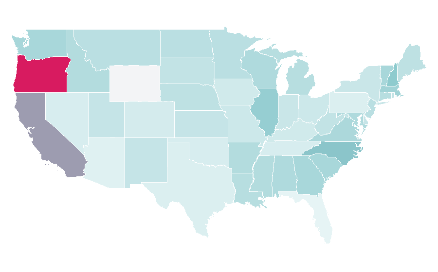 Affinity by region — Step aerobics, United States