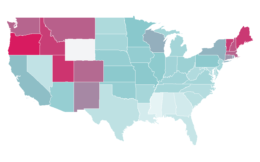 Affinity by region — Steve Coogan, United States