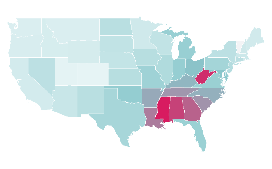 Affinity by region — Steve Harvey, United States