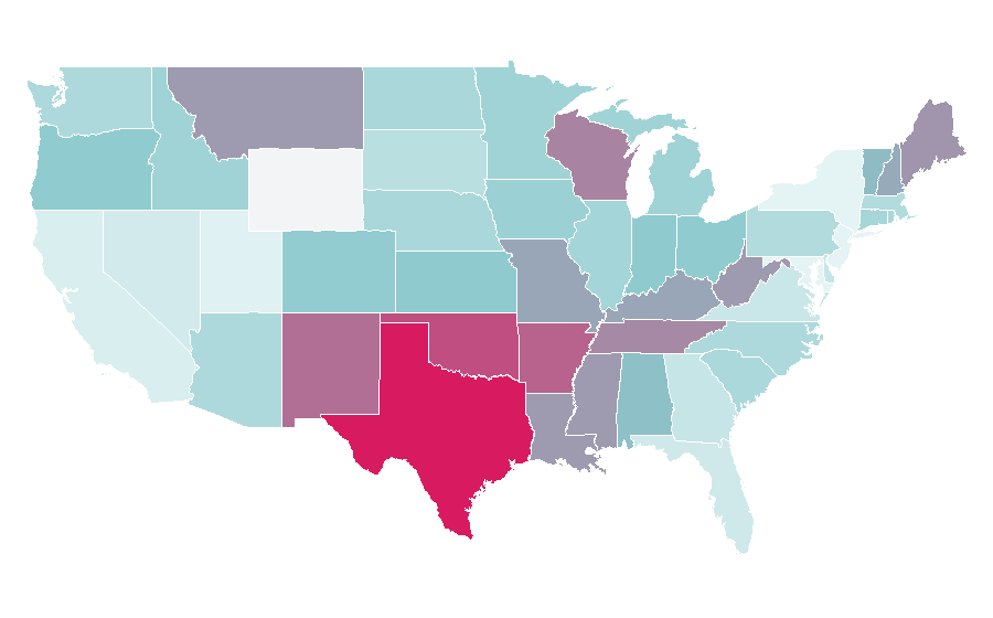 Affinity by region — Stevie Ray Vaughan, United States