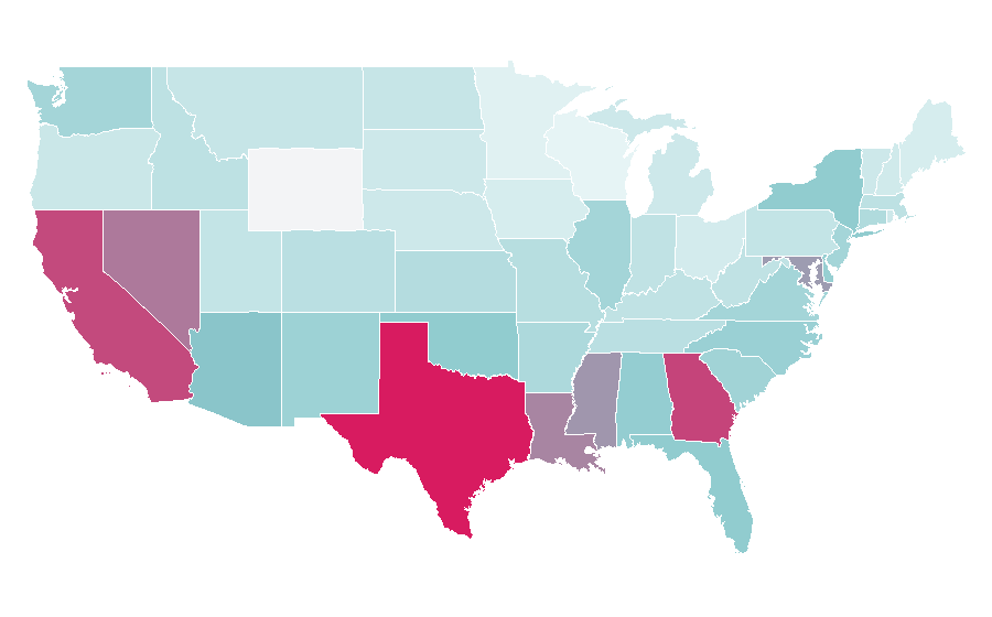 Affinity by region — Stiletto heel, United States