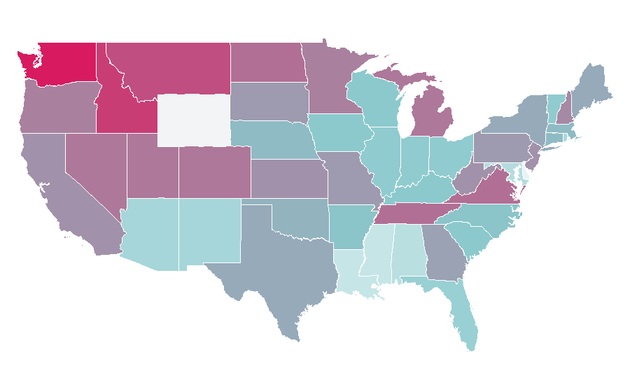 Affinity by region — Stock market crash, United States