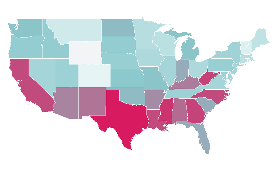 Affinität nach Region — Stomach, USA