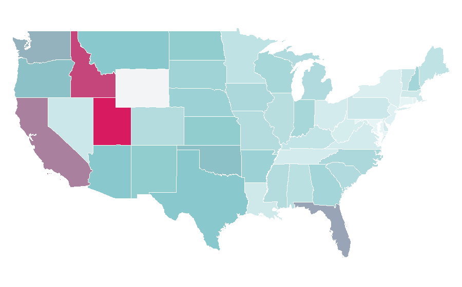 Affinity by region — Storks (film), United States