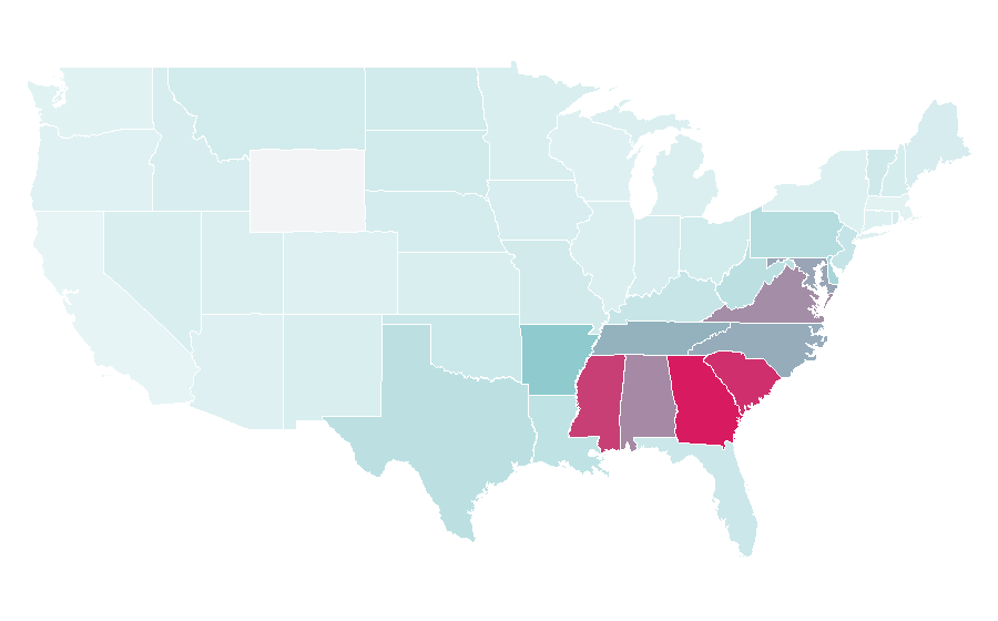 Affinity by region — Strayer University, United States