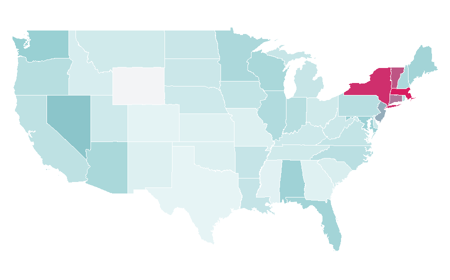 Affinity by region — Strictly Come Dancing, United States