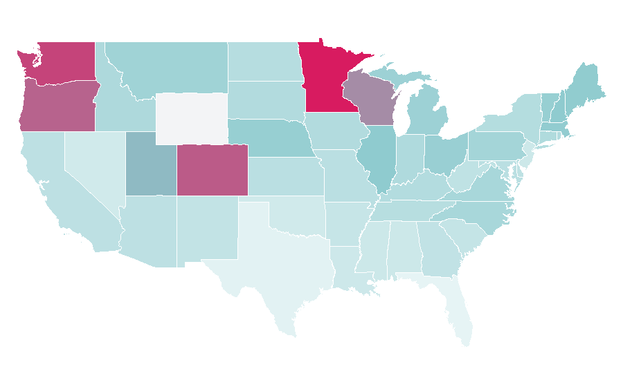 Affinity by region — Stuff You Should Know, United States